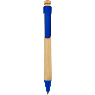 Rattan Kugelschreiber aus Bambus und recyceltem Kunststoff, blau