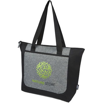 Reclaim GRS recycelte Tragetasche mit Reißverschluss 15 L, schwarz