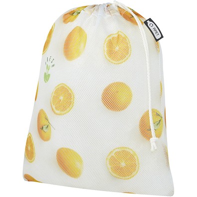recycelter Polyester-Zuziehbeutel, 25 x 32 cm, weiss