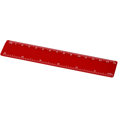 Refari 15 cm Lineal aus recyceltem Kunststoff, rot