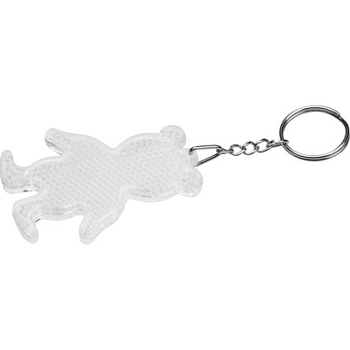 Reflektierender Schlüsselanhänger Bär, weiß