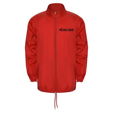 Regenjacke Island –  leichte Windjacke mit Reißverschluss, L, Rot