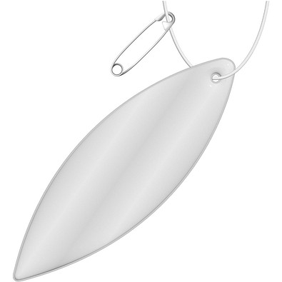 RFX™ H-12 ellipsenförmiger reflektierender PVC-Anhänger, weiss