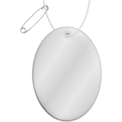 RFX™ H-12 ovaler reflektierender PVC-Anhänger, weiss