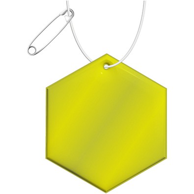 RFX™ H-12 sechseckiger reflektierender TPU-Anhänger, neongelb
