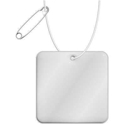 RFX™ H-20 quadratischer reflektierender PVC-Anhänger, weiss