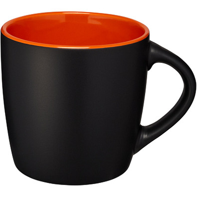 Keramikbecher Riviera, 340 ml, schwarz/orange