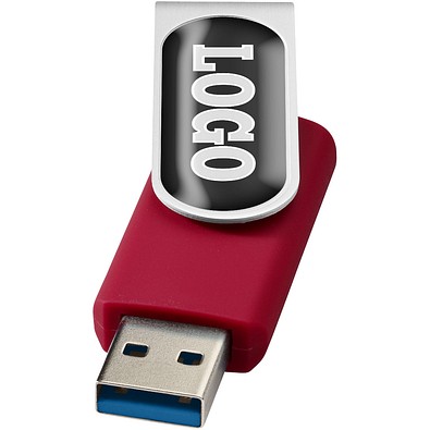 Rotate USB-Stick 3.0 mit Doming, rot, 64GB