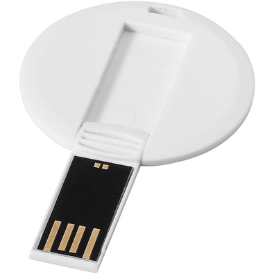 Round Credit Card USB-Stick, weiss, 8GB