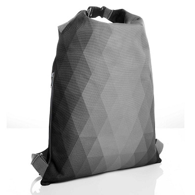 HALFAR Rucksack Diamond mit Wickelverschluss, grau/schwarz