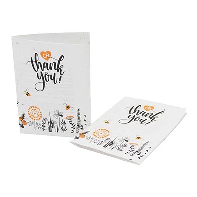 Samenpapier DIN A6, Klappkarte, Mohnblume, 1-seit. Druck