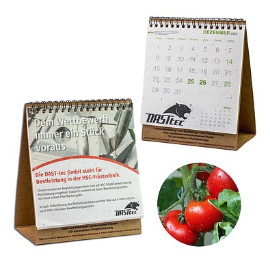 Samenpapier-Tischkalender, Tomate, 1-seit. Druck