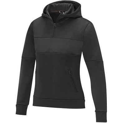 Sayan Kapuzenpullover mit halbem Reißverschluss für Damen, schwarz,  M
