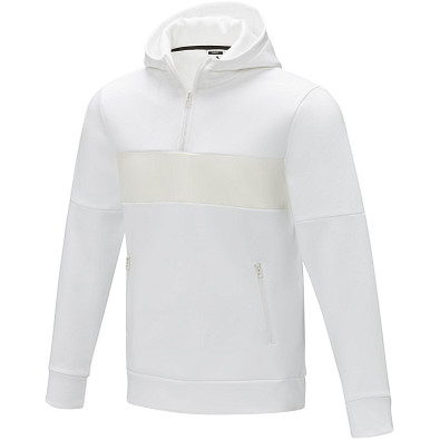 Sayan Kapuzenpullover mit halbem Reißverschluss für Herren, weiß,  S