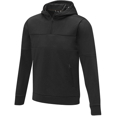 Sayan Kapuzenpullover mit halbem Reißverschluss für Herren, schwarz,  XS