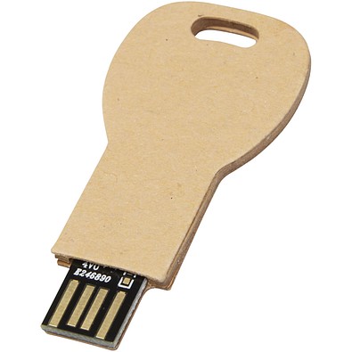 Schlüssel USB-Stick 2.0 aus recyceltem Papier, Kraftpapier, 1GB