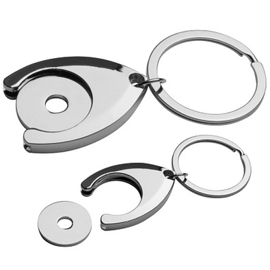 Schlüsselanhänger Donna mit Chip, silber