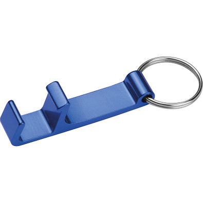 Schlüsselanhänger mit Flaschenöffner, blau