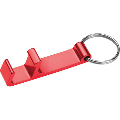 Schlüsselanhänger mit Flaschenöffner, rot