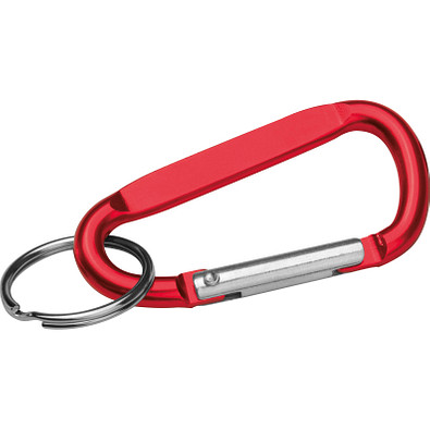 Schlüsselanhänger mit Karabinerhaken, rot