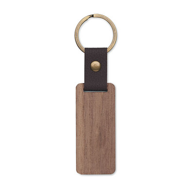 Schlüsselring Walnuss und PU NAWKEY, Holz