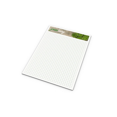 Geiger-Notes Schreibblock A5, green + blue, Recycling weiß, 25 Blatt, inkl. Digitaldruck