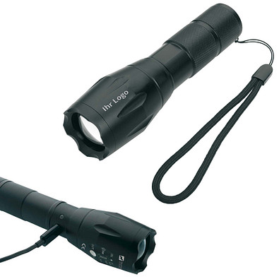 Schwarzwolf® outdoor Delgada wiederaufladbare CREE T6 Taschenlampe, schwarz