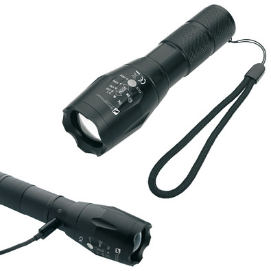 Schwarzwolf® outdoor Delgada wiederaufladbare CREE T6 Taschenlampe, schwarz Schwarzwolf® outdoor Delgada wiederaufladbare CREE T6 Taschenlampe, schwarz