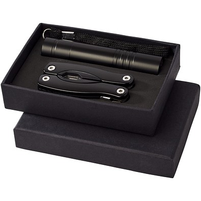 Scout Set Multifunktionswerkzeug und Taschenlampe, schwarz