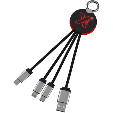 SCX.design C16 Kabel mit Leuchtlogo, rot