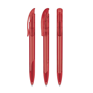 senator® Druckkugelschreiber Challenger Clear SG, blaue Mine, rot 186