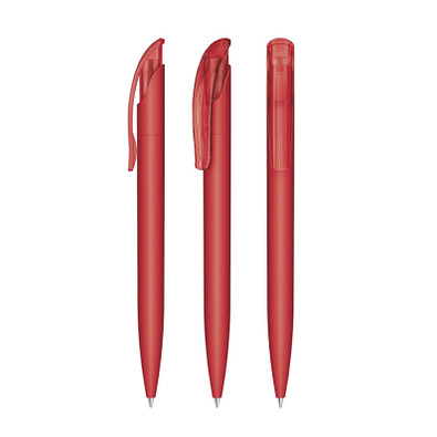 senator® Druckkugelschreiber Challenger Soft Touch, blaue Mine, rot 186