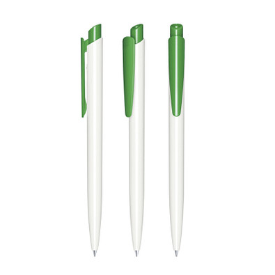 senator® Druckkugelschreiber Dart Polished Basic, blaue Mine, weiß,grün 347