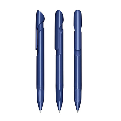 senator® Druckkugelschreiber Evoxx Polished Recycled, blaue Mine, dunkelblau