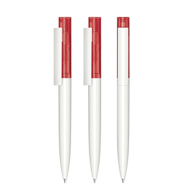 senator® Drehkugelschreiber Headliner Clear, blaue Mine, weiß,rot 186