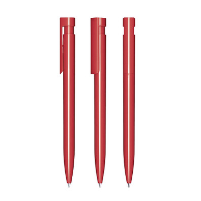 senator® Druckkugelschreiber Liberty Polished, blaue Mine, rot 186