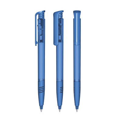 senator® Druckkugelschreiber Super Hit Clear SG, blaue Mine, blau 2935