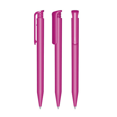 senator® Druckkugelschreiber Super Hit Matt, blaue Mine, pink rhodamine red