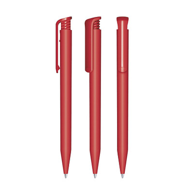 senator® Druckkugelschreiber Super Hit Matt, blaue Mine, rot 186