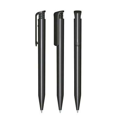 senator® Druckkugelschreiber Super Hit Polished, blaue Mine, schwarz