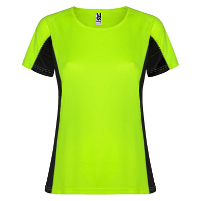 Shanghai Sport T-Shirt für Damen, Fluor Green / schwarz, L