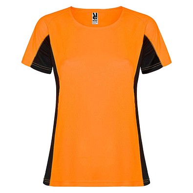 Shanghai Sport T-Shirt für Damen, Fluor Orange / schwarz, M