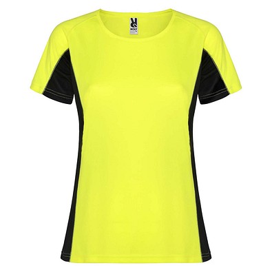 Shanghai Sport T-Shirt für Damen, Fluor Yellow / schwarz, L