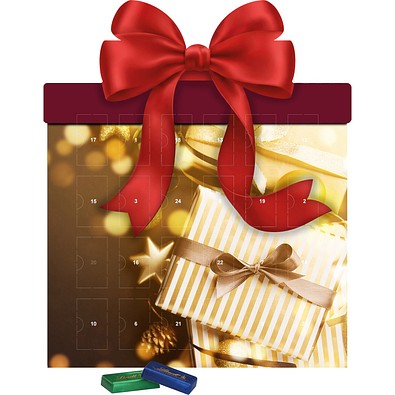 Shape Adventskalender Geschenk, Lindt Schokotäfelchen, Gold-Paket