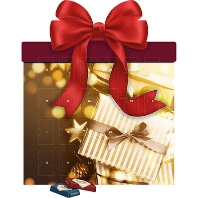Shape Adventskalender Geschenk, Sarotti Schokoladen-Täfelchen, Gold-Paket