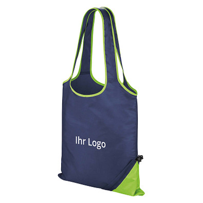 Faltbare Einkaufstasche Shopper Compact, dunkelblau/apfelgrün