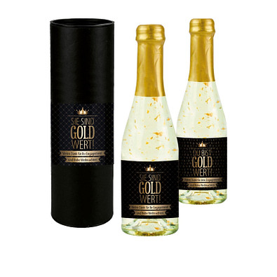 Piccolo Secco Flasche Sie sind Gold-Wert, 200 ml, Weihnachtsvariante