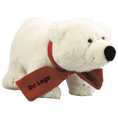 Softplüsch-Eisbär Freddy, mit Schal Rot Softplüsch-Eisbär Freddy, mit Schal Rot
