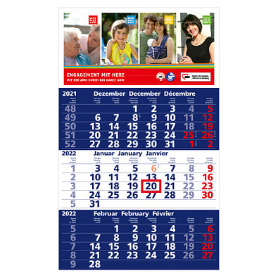 geiger notes 3-Monats-Wandkalender Basic 2022, blau geiger notes 3-Monats-Wandkalender Basic 2022, blau