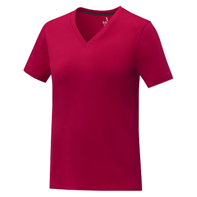 Somoto T-Shirt mit V-Ausschnitt für Damen, rot, XXL